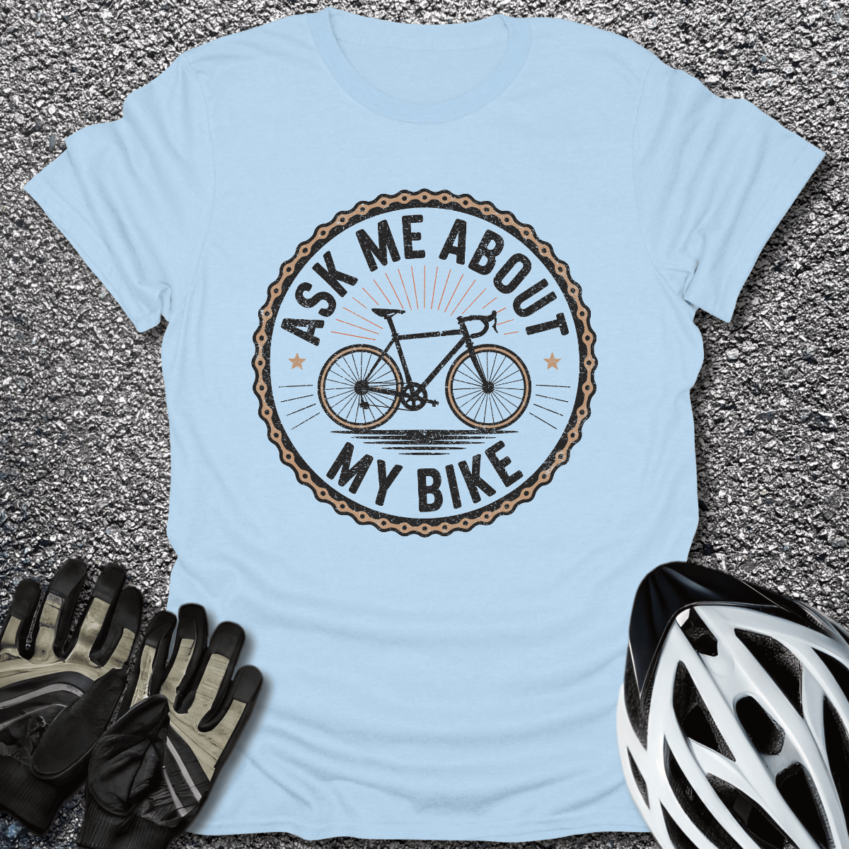 About My Bike T-Shirt in Light Blue / S from CycleTees
