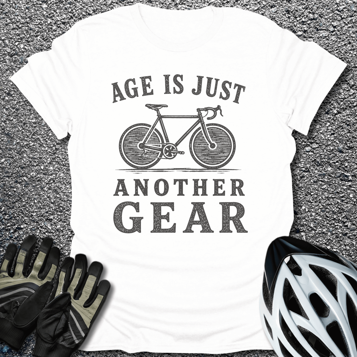 Age is a Gear T-Shirt in White / S from CycleTees