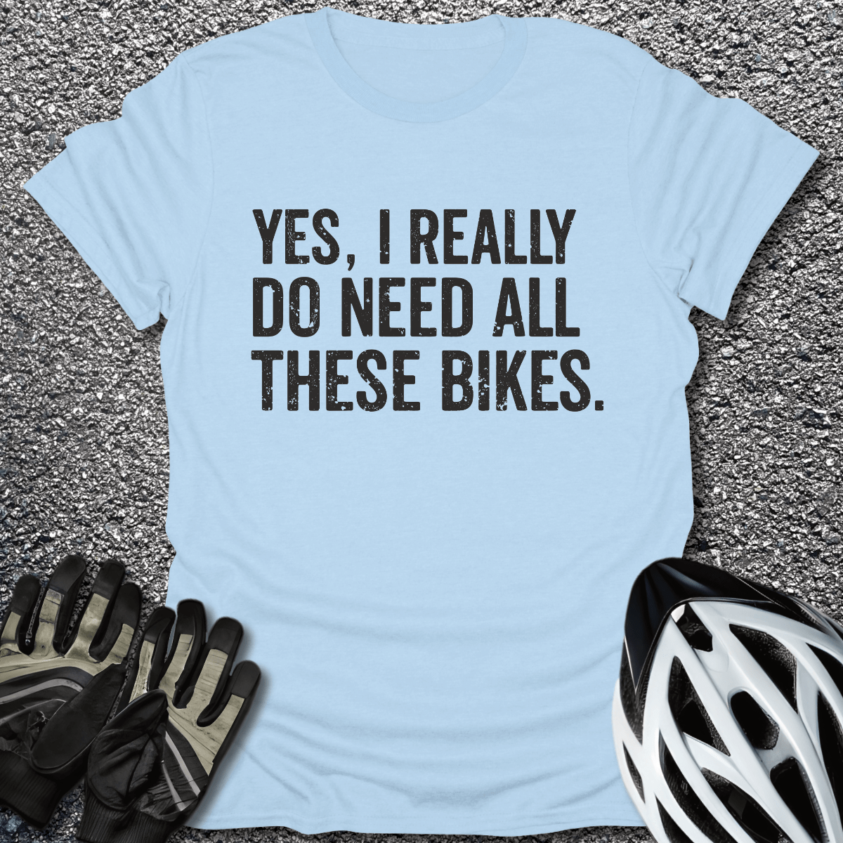 All These Bikes T-Shirt in Light Blue / S from CycleTees