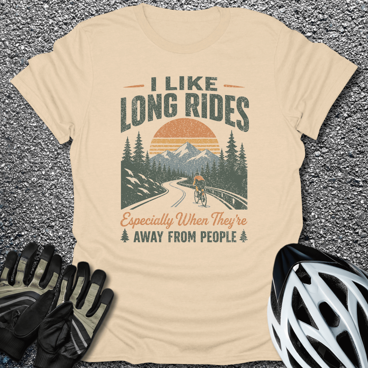 Away From People T-Shirt in Sand / S from CycleTees