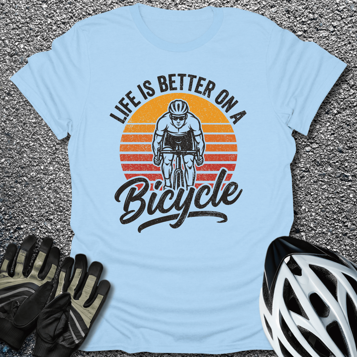 Better on a Bicycle T-Shirt in Light Blue / S from CycleTees