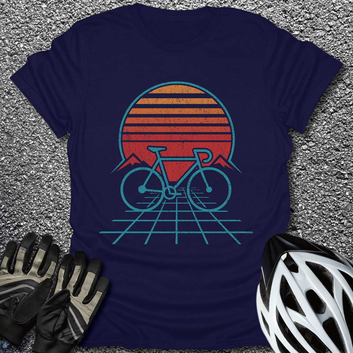 Bike Horizon T-Shirt in Navy / S from CycleTees