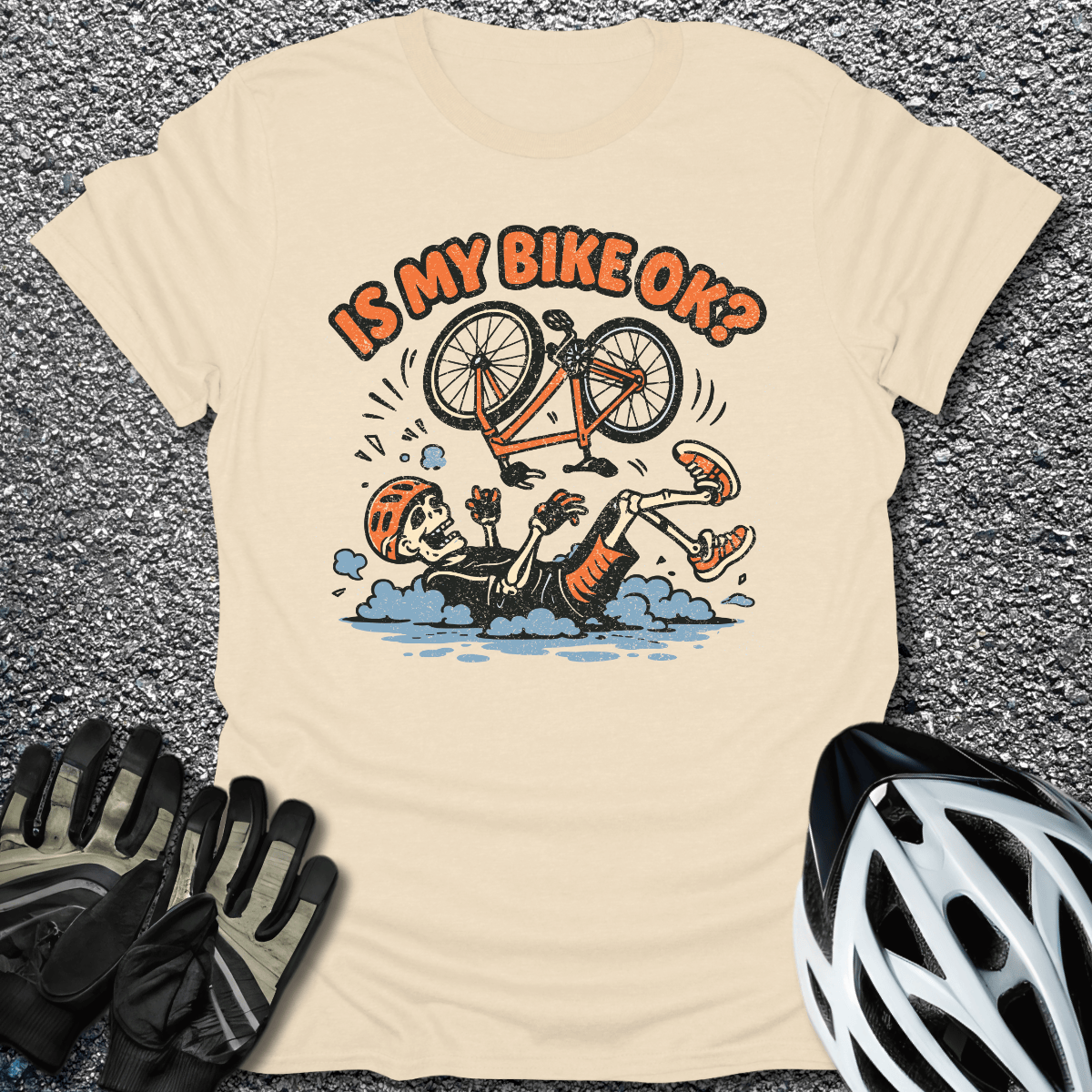 Bike OK T-Shirt in Natural / S from CycleTees