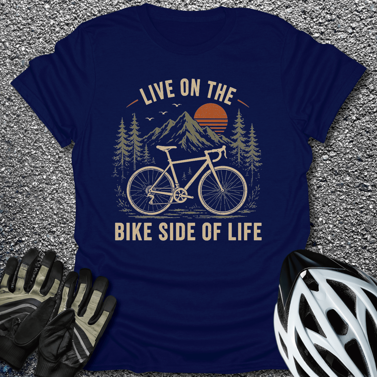 Bike Side Of Life T-Shirt in Navy / S from CycleTees