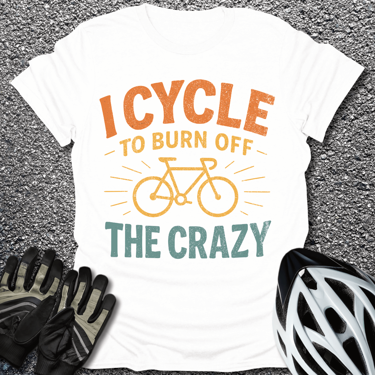Burn Off The Crazy T-Shirt in White / S from CycleTees
