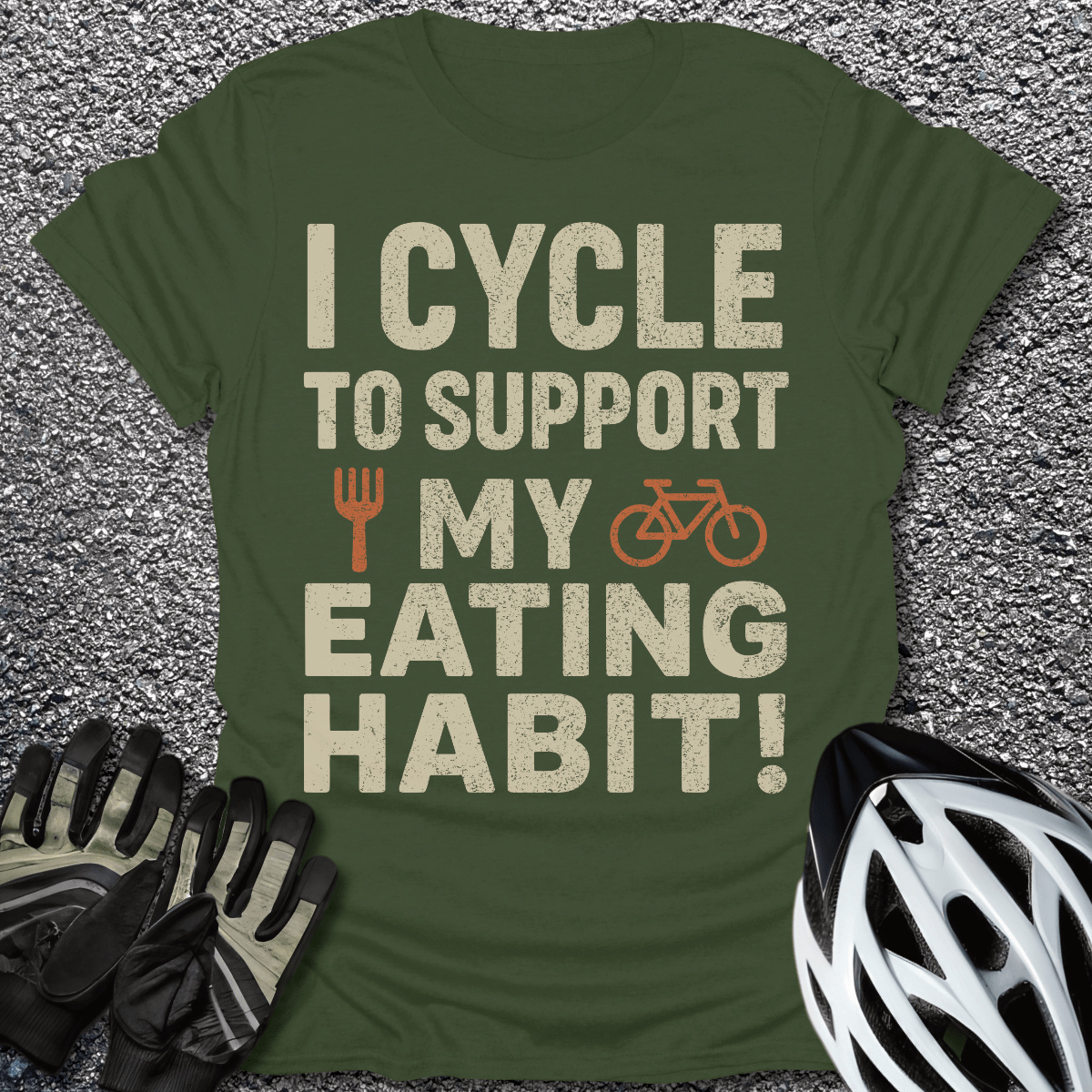 Cycle to Support T-Shirt in Military Green / S from CycleTees