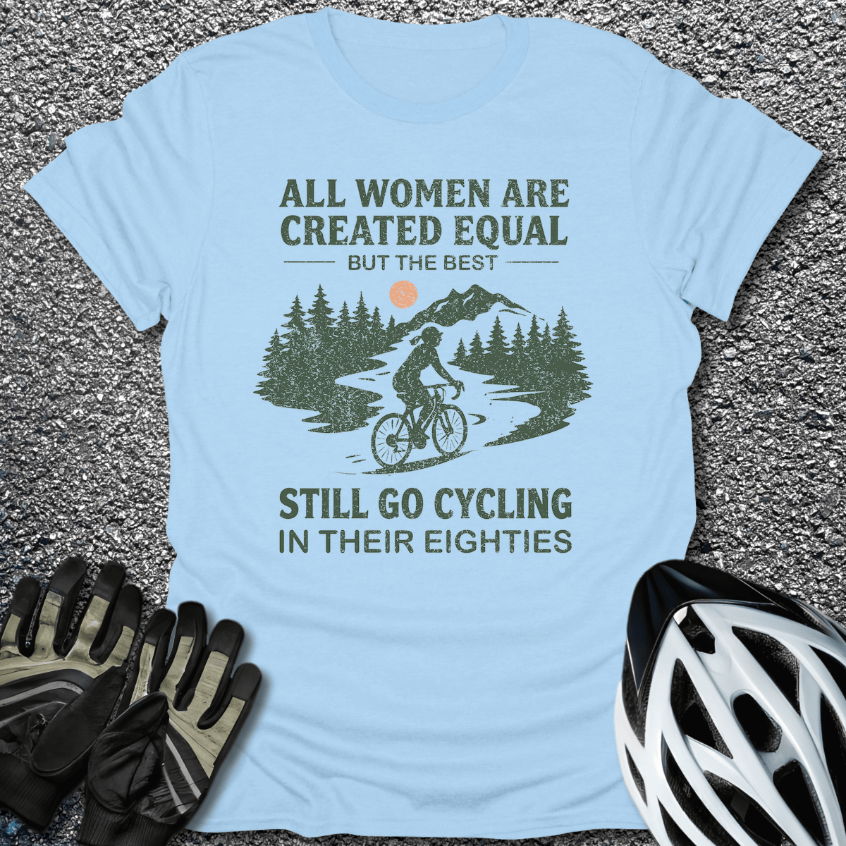 Cycling in Their 80s T-Shirt in Light Blue / S from CycleTees
