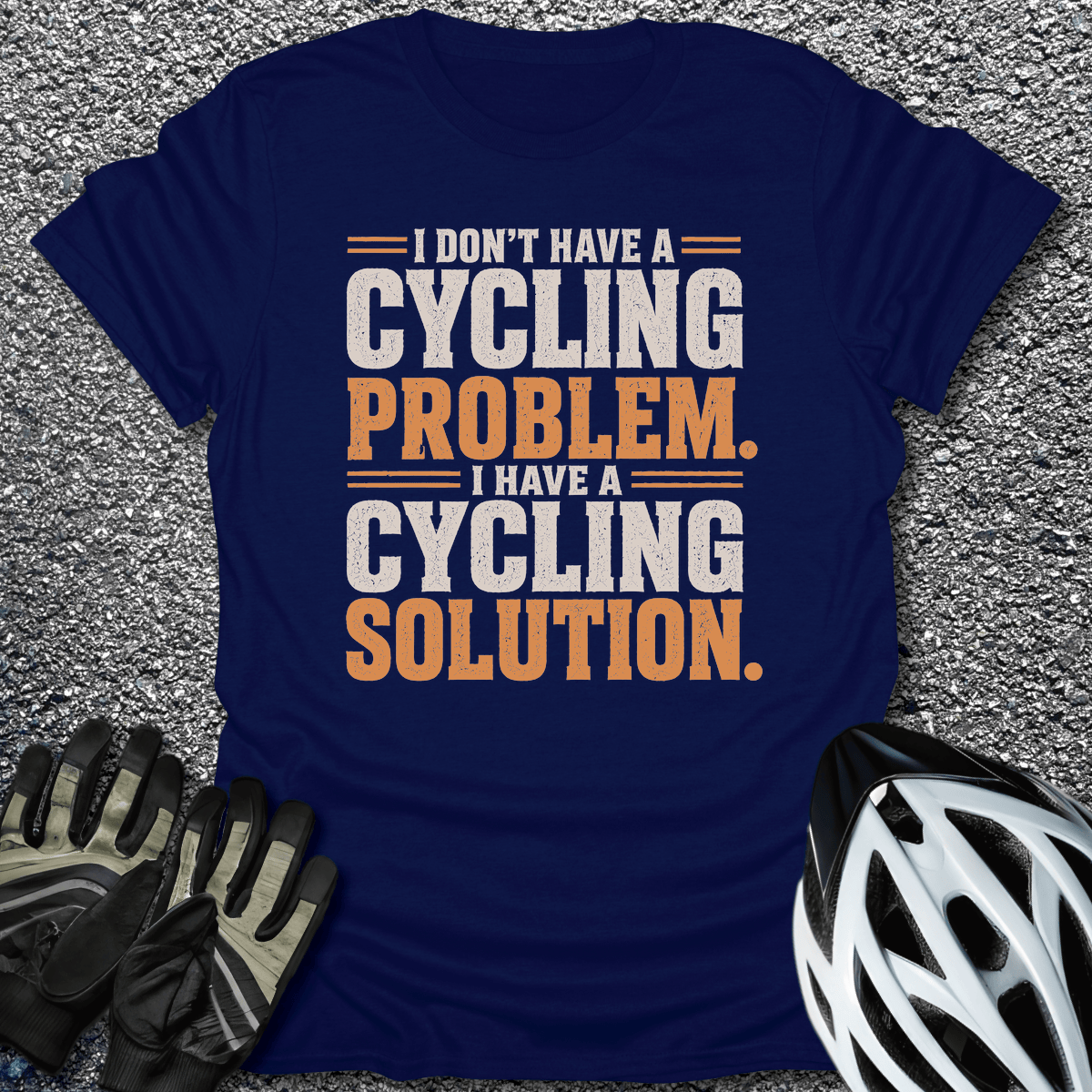 Cycling Solution T-Shirt in Navy / S from CycleTees