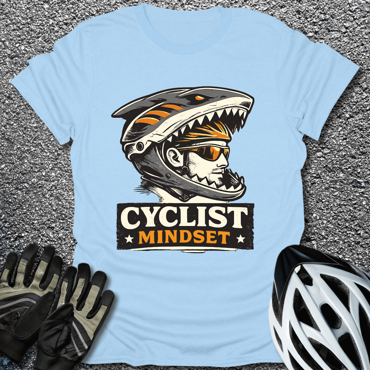 Cyclist Mindset T-Shirt in Light Blue / S from CycleTees