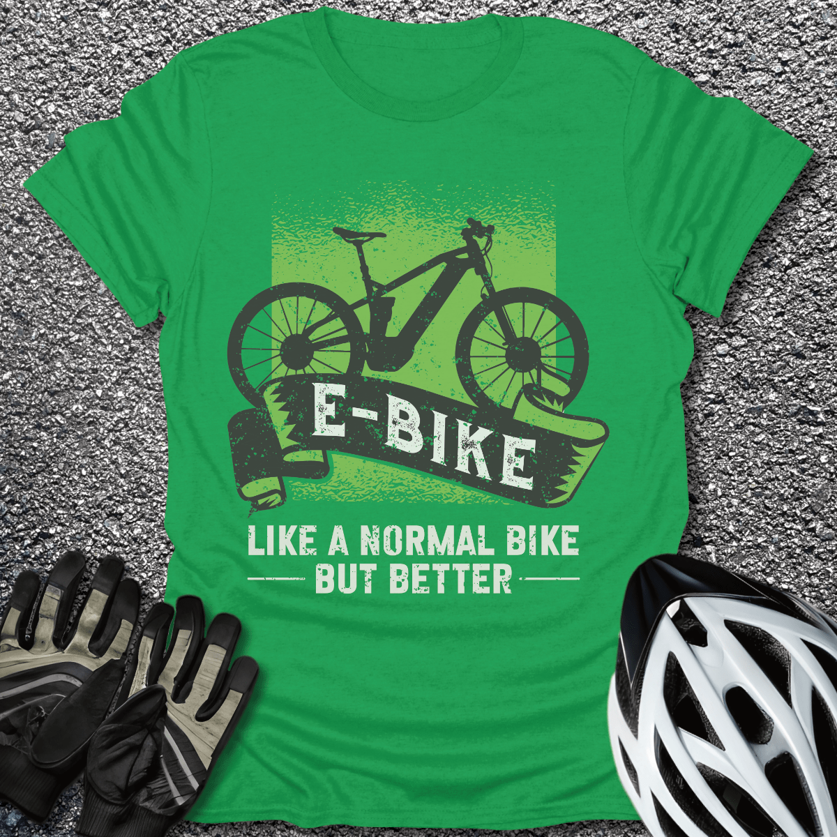 E-bike is Better T-Shirt in Irish Green / S from CycleTees