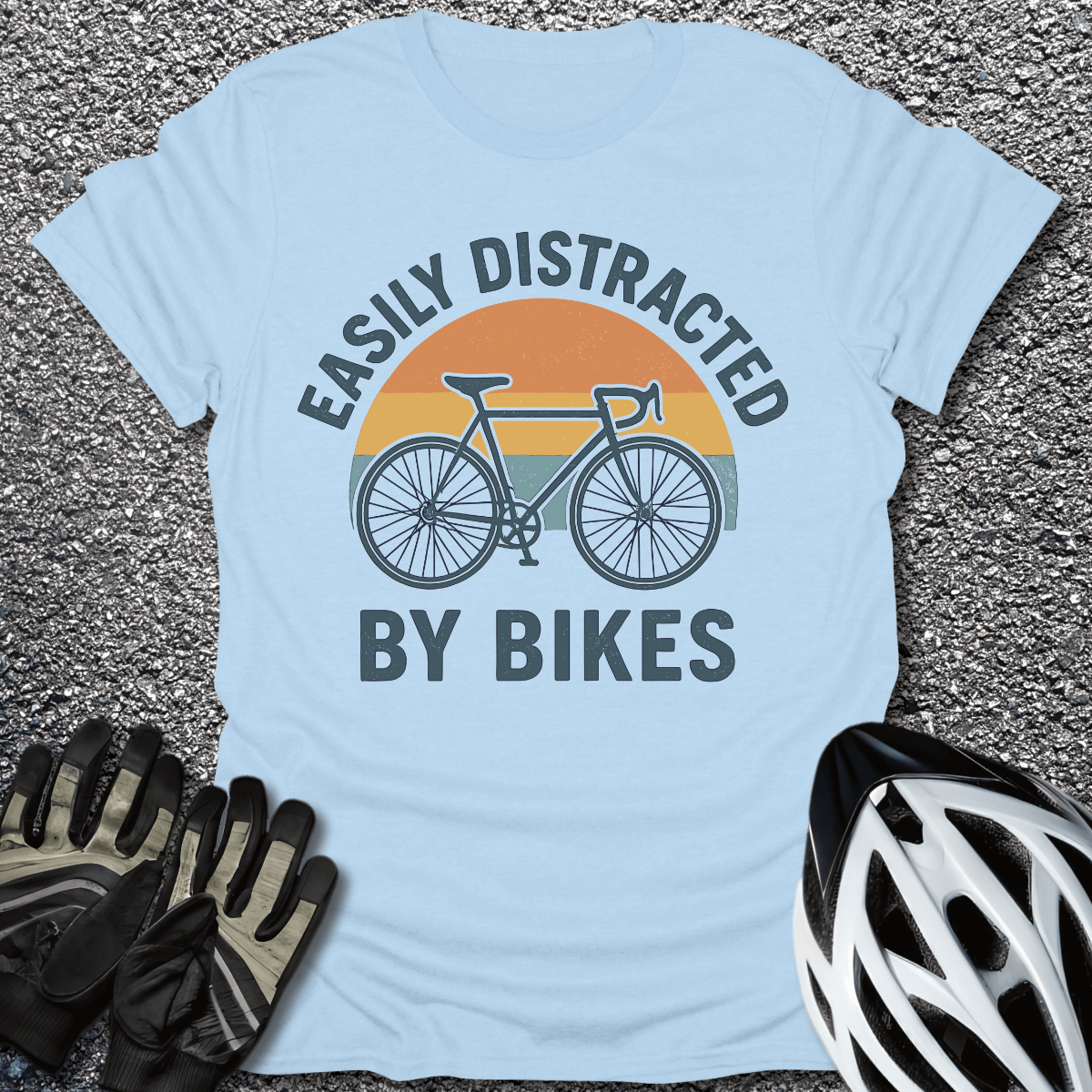 Easily Distracted T-Shirt in Light Blue / S from CycleTees