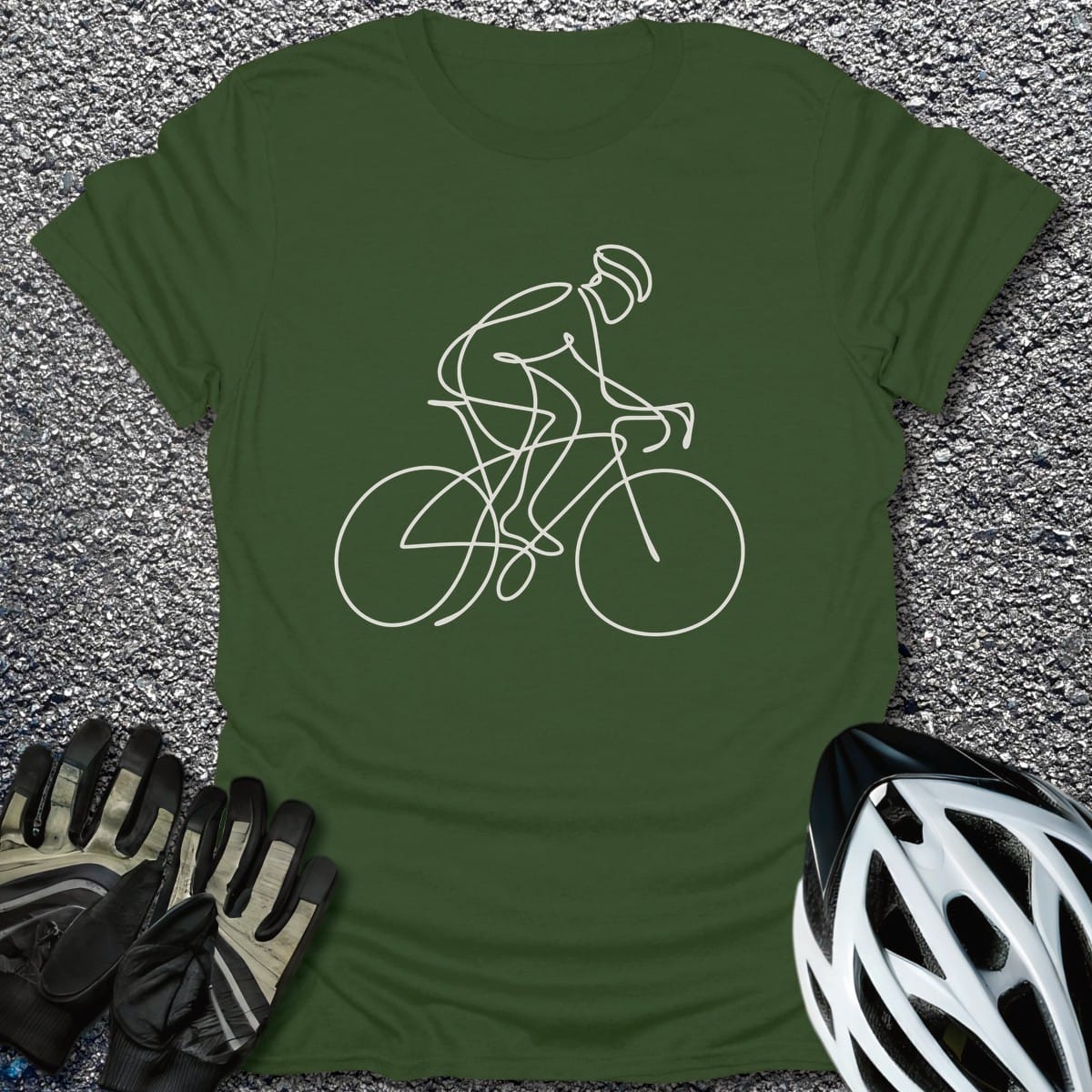 Endless Ride T-Shirt in Military Green / S from CycleTees