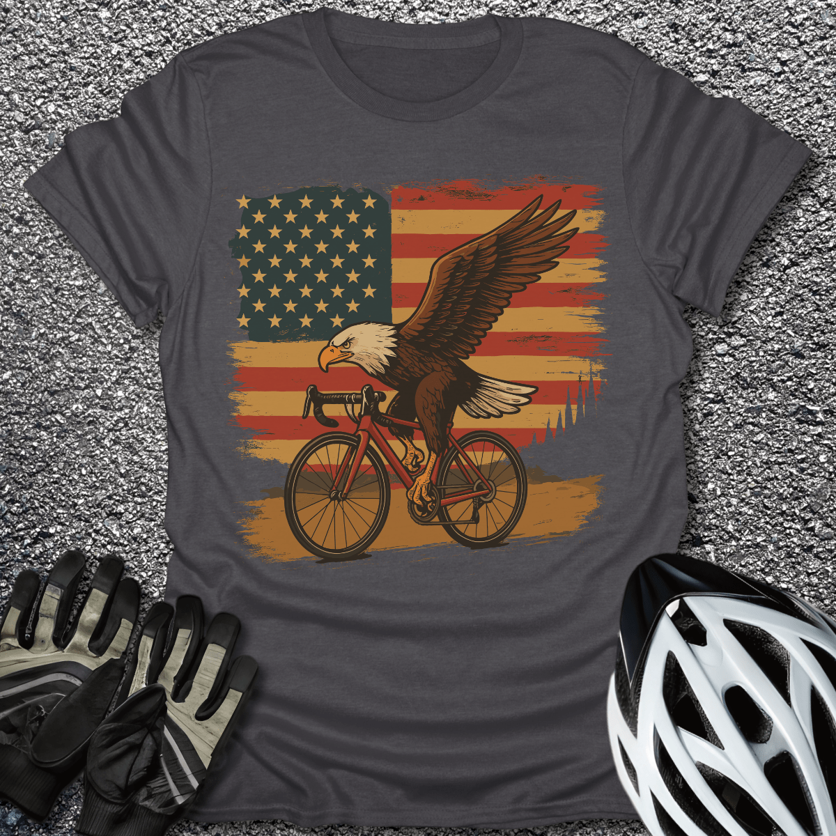 Freedom Rider T-Shirt in Dark Heather / S from CycleTees