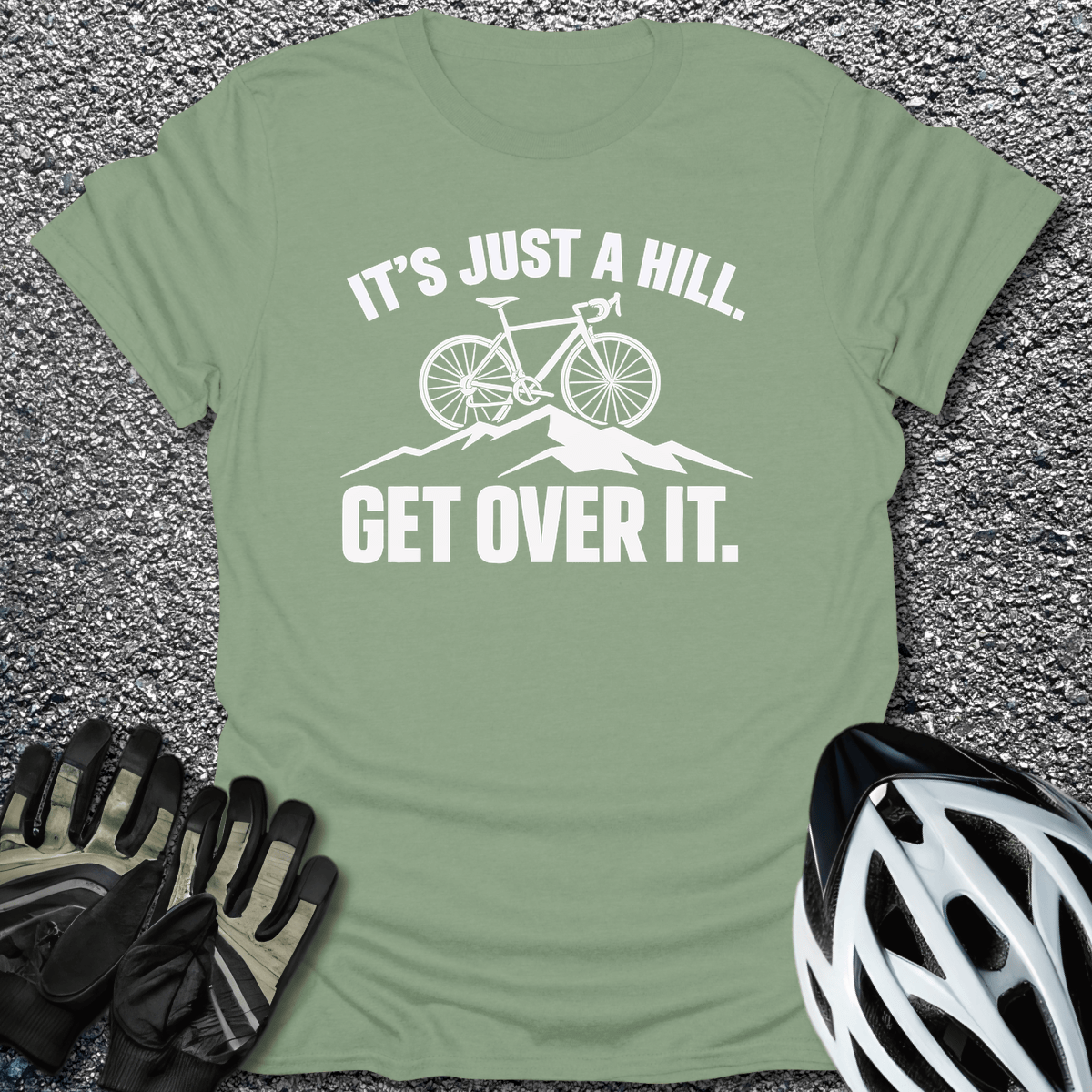 Get Over It T-Shirt in Sage / S from CycleTees