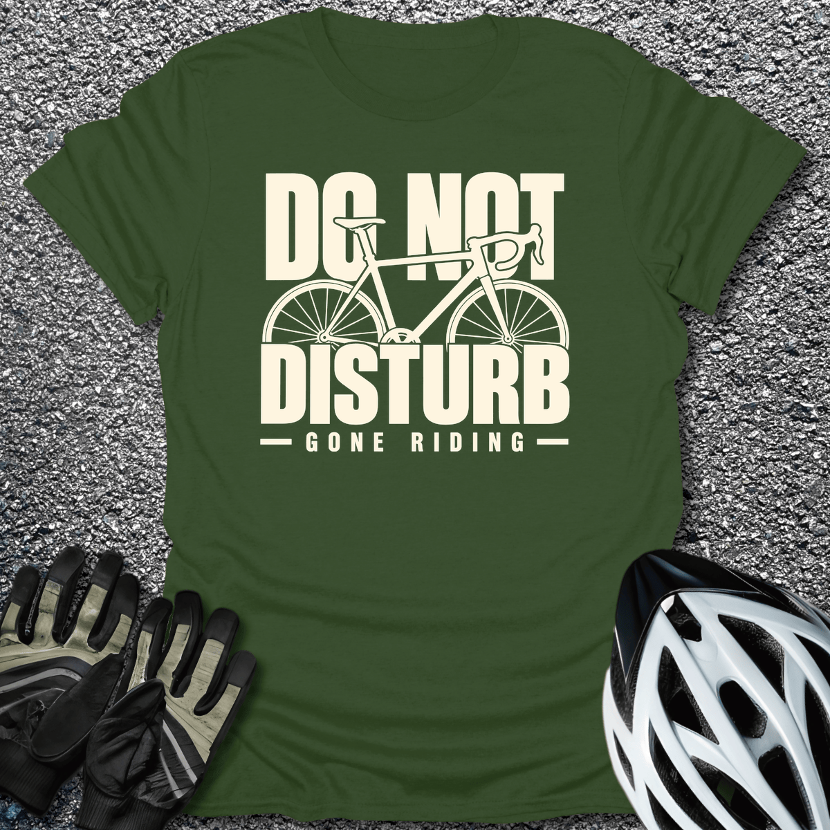 Gone Riding T-Shirt in S / Military Green from CycleTees