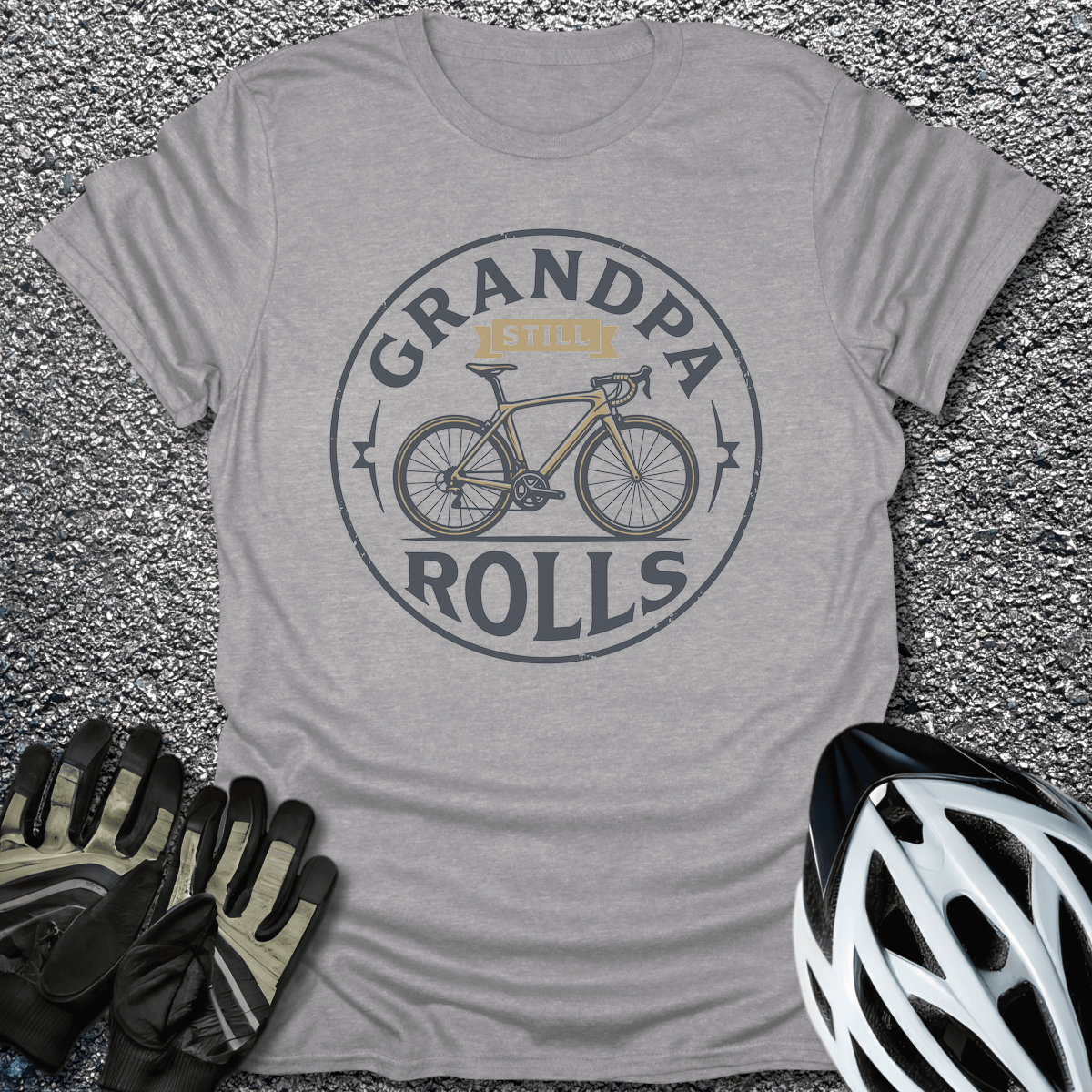 Grandpa Still Rolls T-Shirt in Sport Grey / S from CycleTees