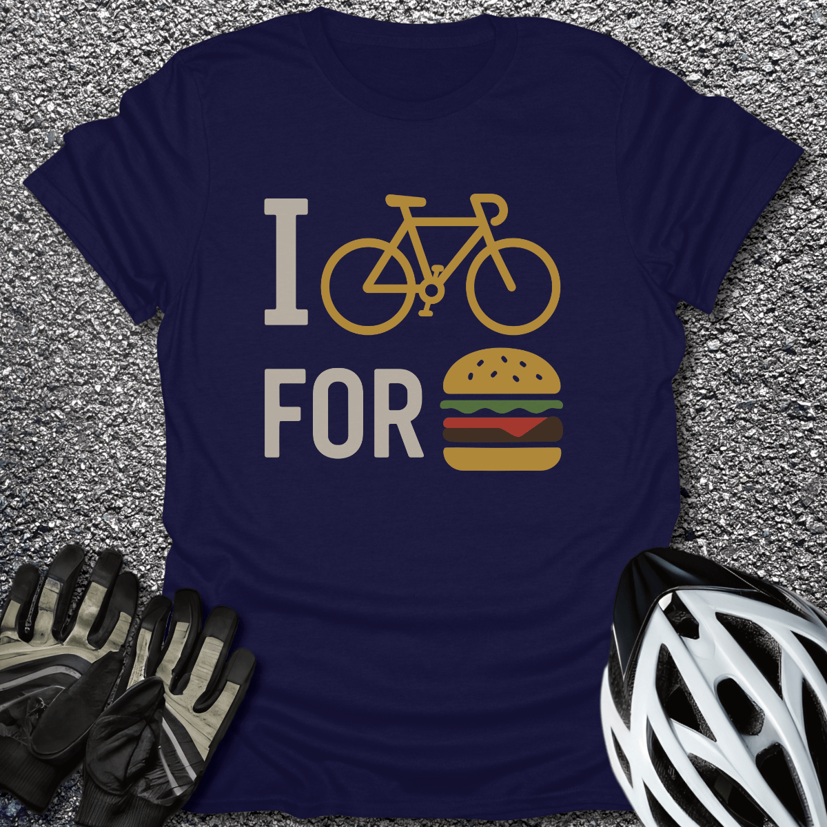 I Bike for Burger T-Shirt in Navy / S from CycleTees