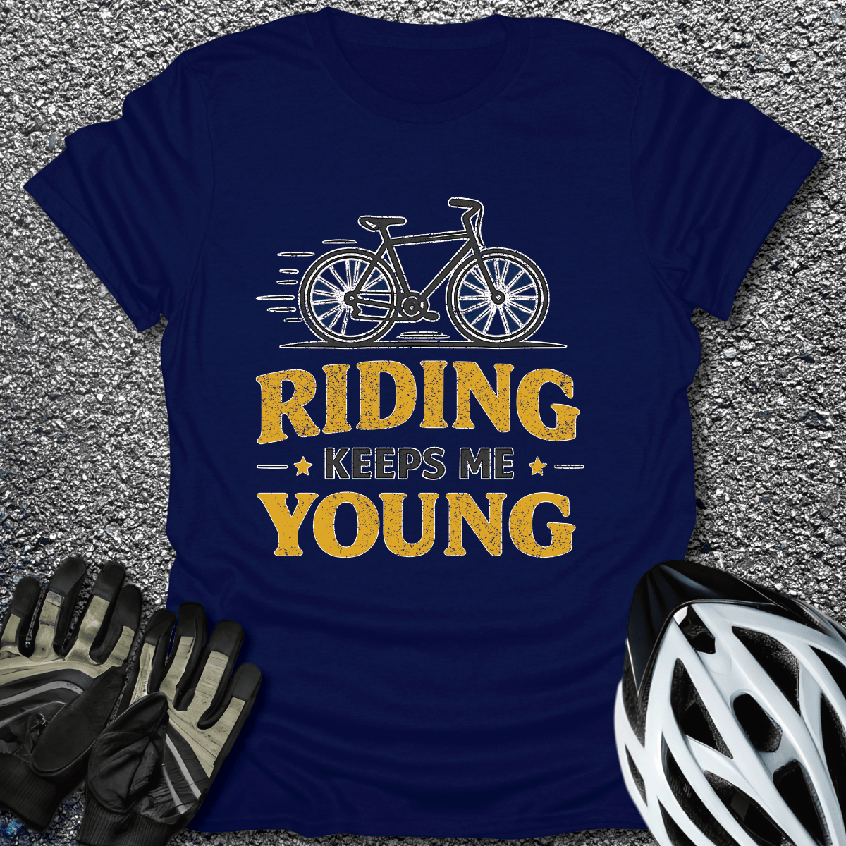 Keeps Me Young T-Shirt in Navy / S from CycleTees