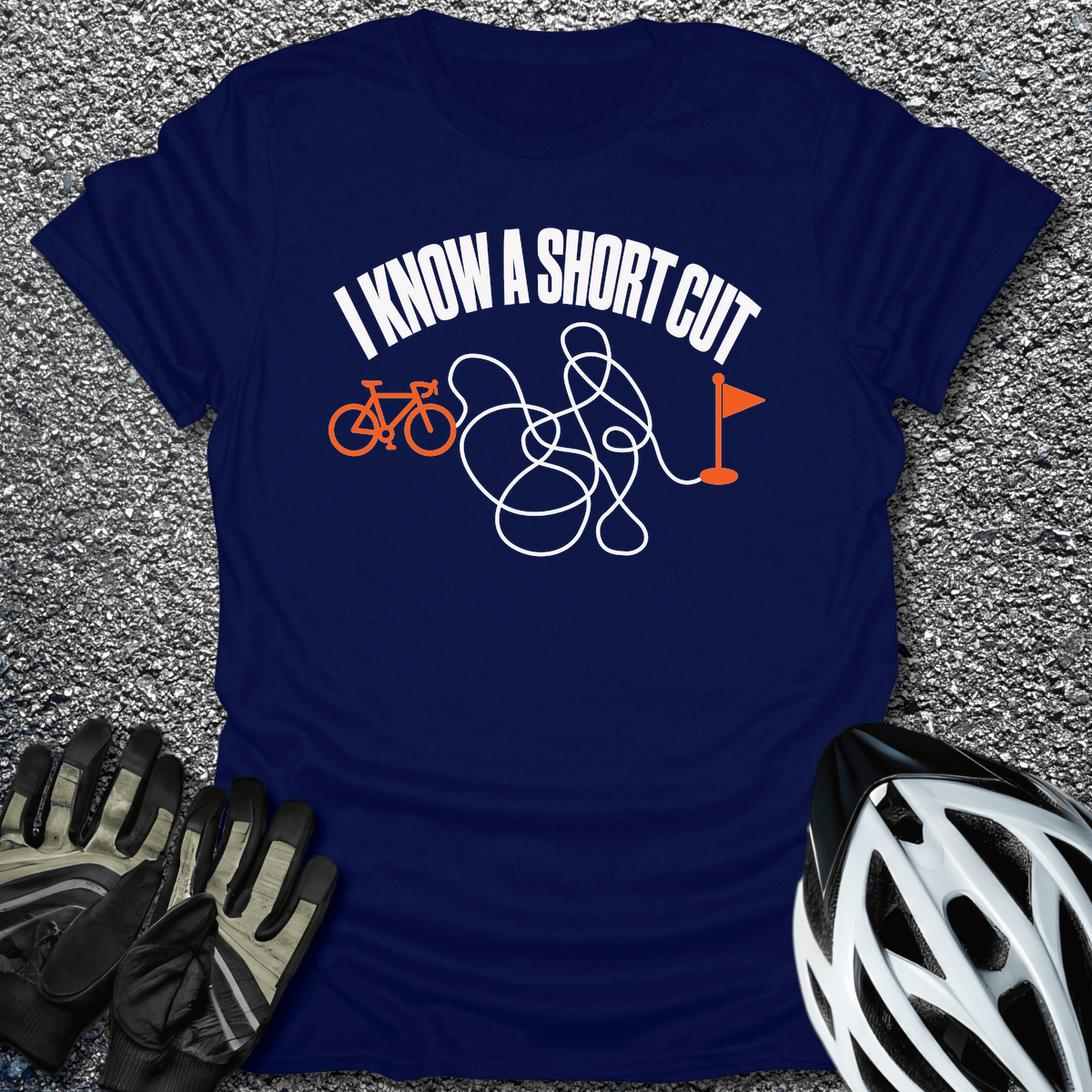 Know A Shortcut T-Shirt in Navy / S from CycleTees