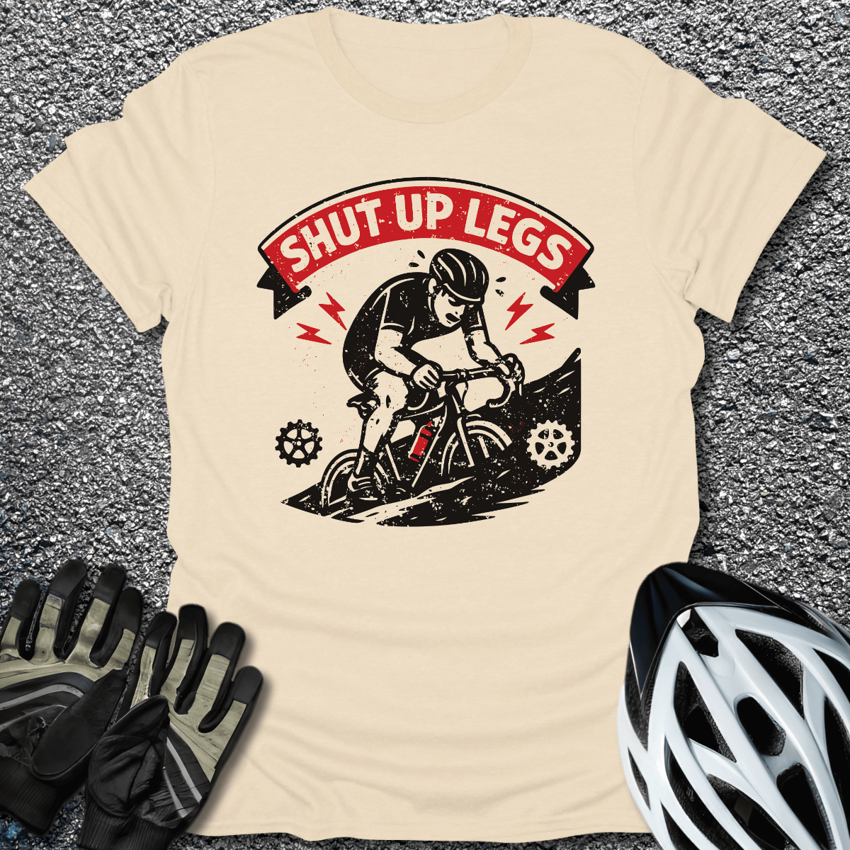 Legs Don't Quit T-Shirt in Natural / S from CycleTees