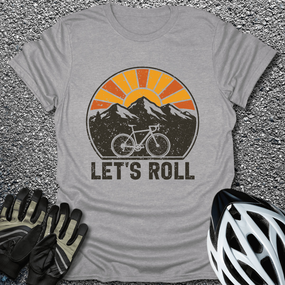 Let's Roll T-Shirt in Sport Grey / S from CycleTees