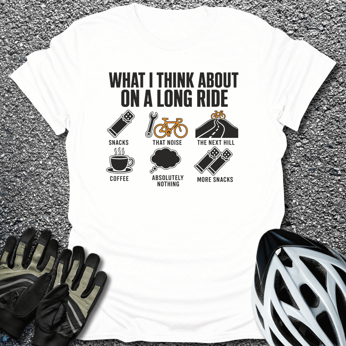 Long Ride Brain T-Shirt in White / S from CycleTees