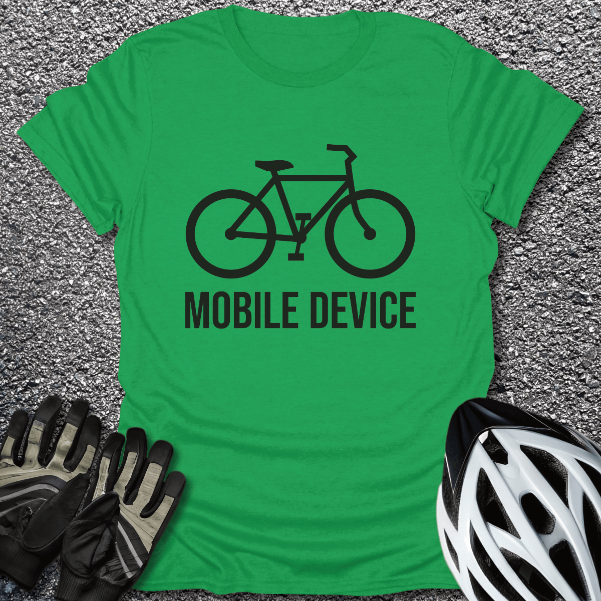 Mobile Device T-Shirt in Irish Green / S from CycleTees