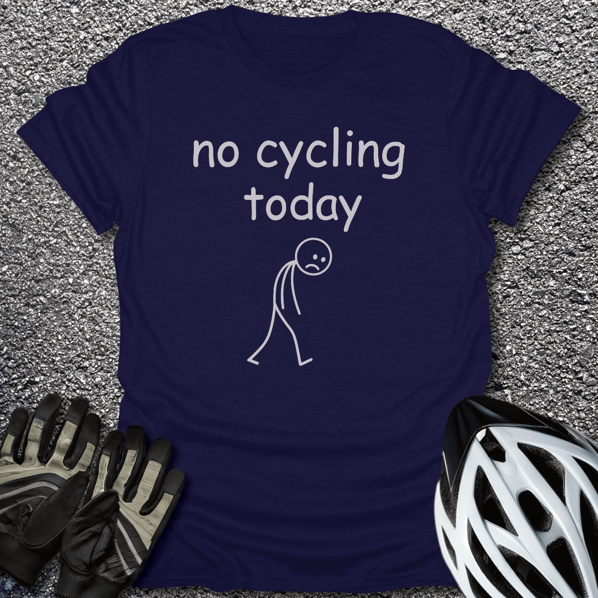 No Cycling T-Shirt in Navy / S from CycleTees