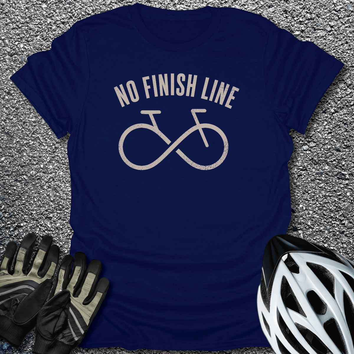 No Finish Line T-Shirt in Navy / S from CycleTees