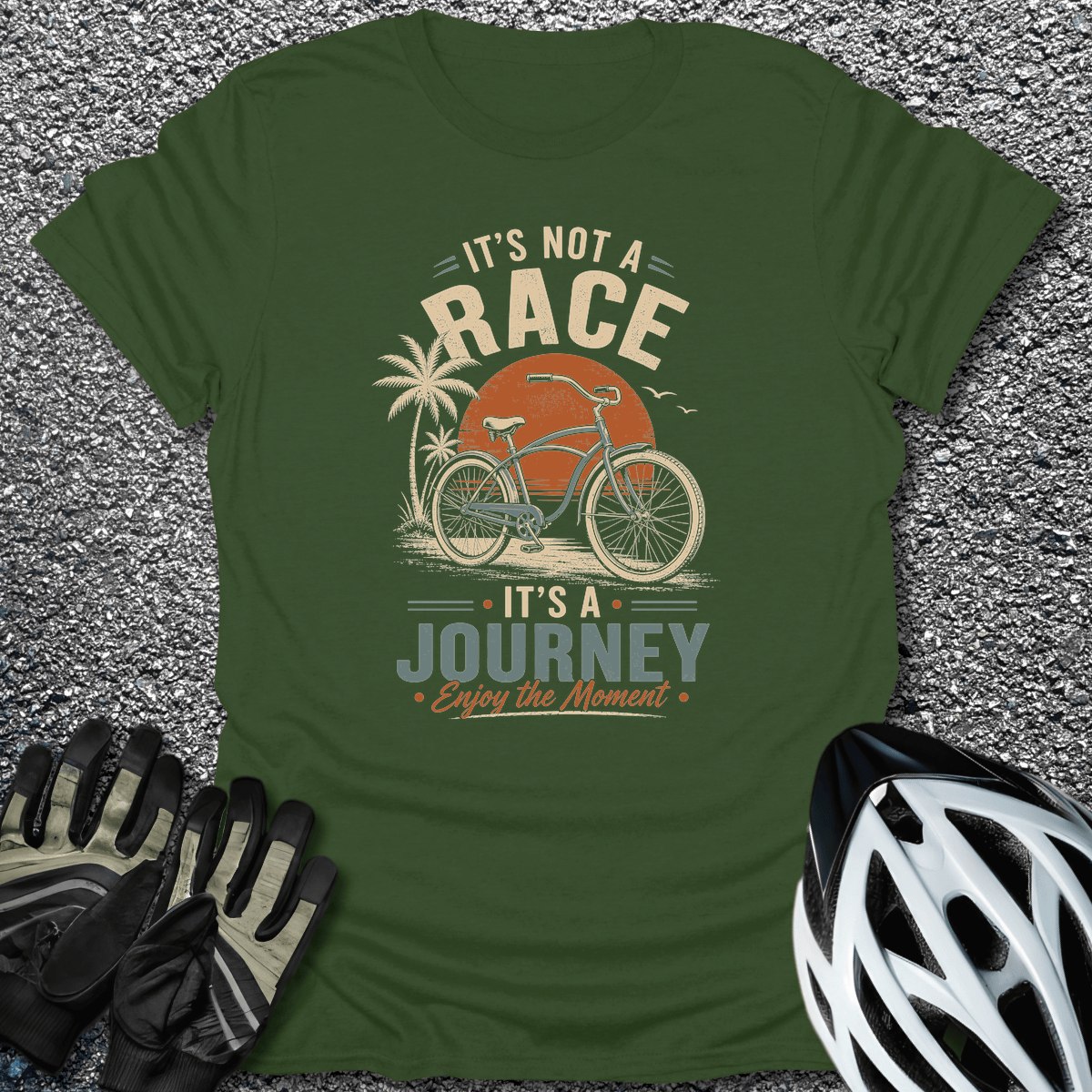 Not A Race T-Shirt in Military Green / S from CycleTees