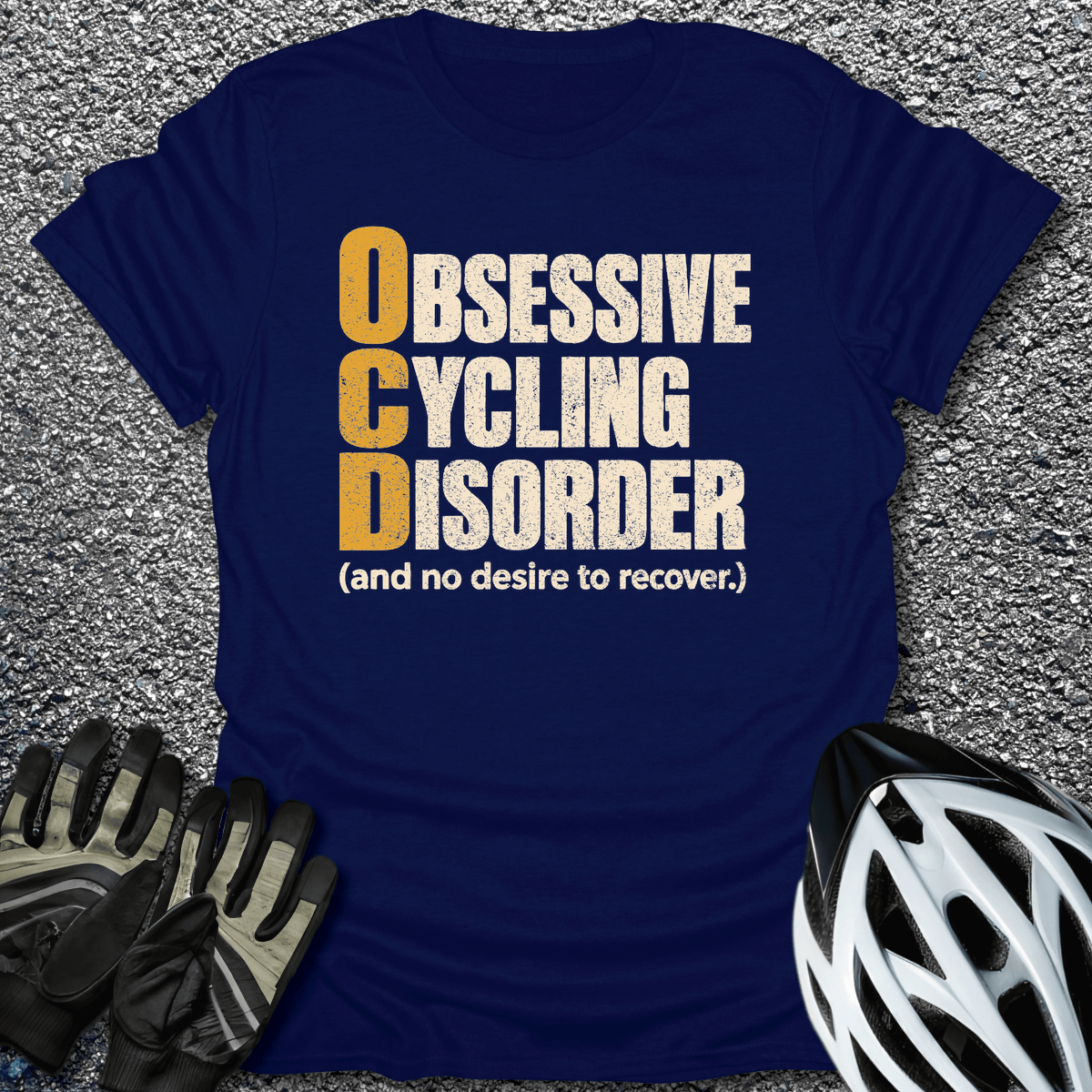 Obsessive Cycling Disorder T-Shirt in Navy / S from CycleTees