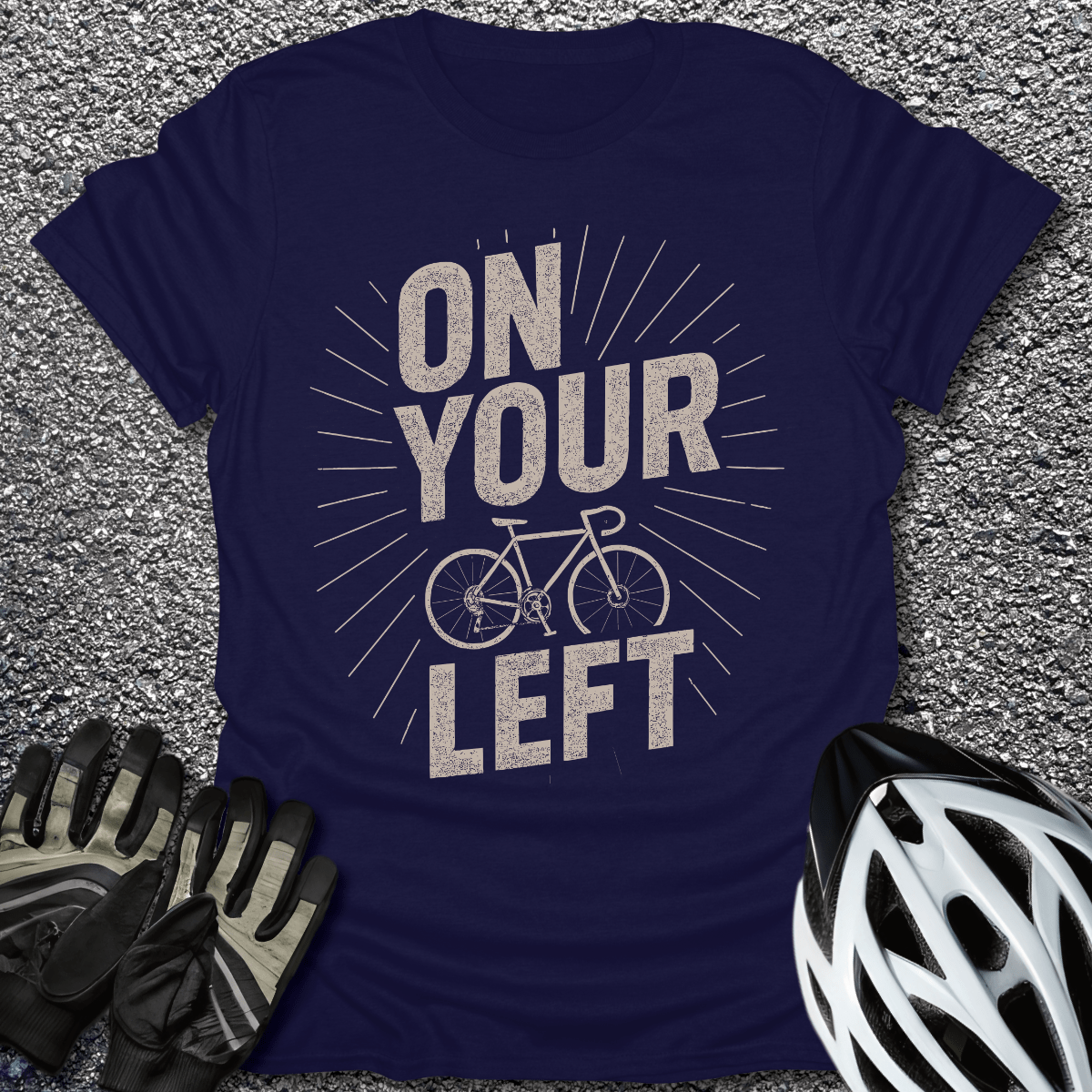 On Your Left T-Shirt in Navy / S from CycleTees