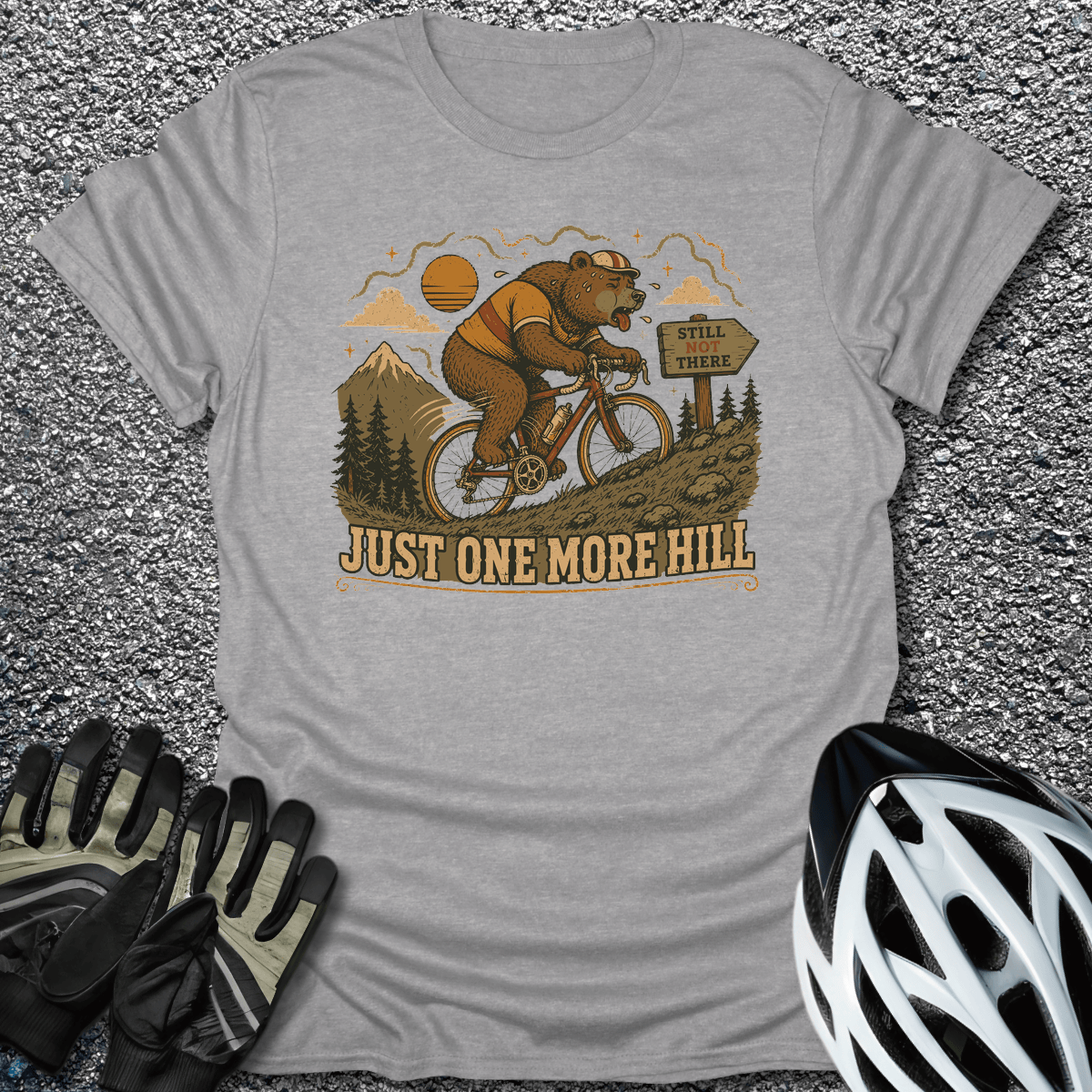One More Hill T-Shirt in Sport Grey / S from CycleTees