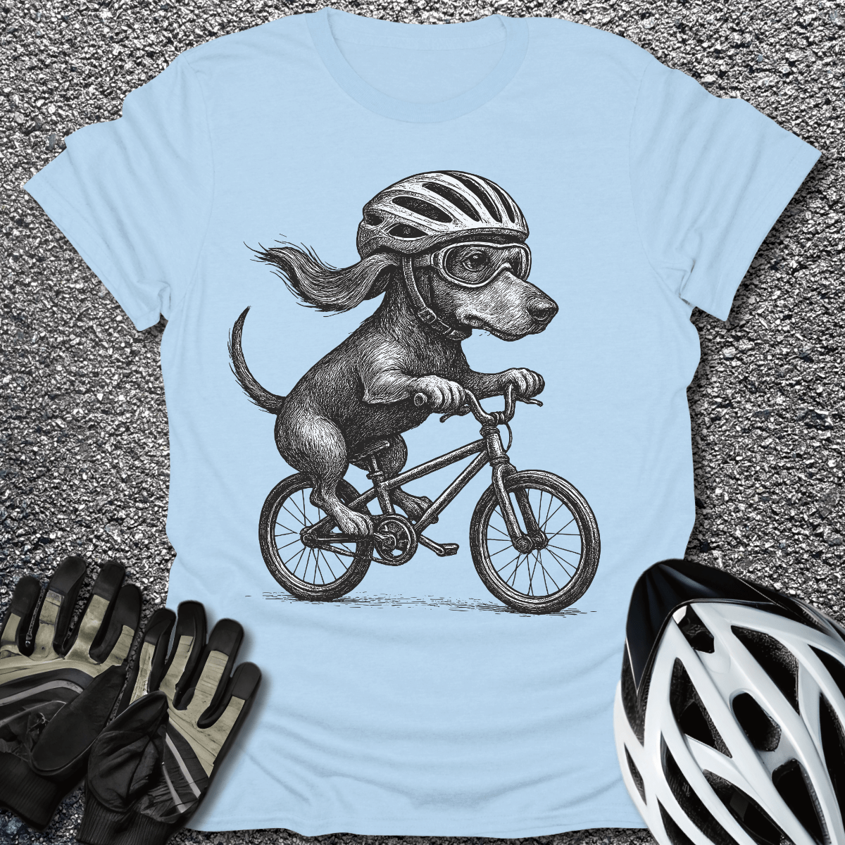 Paws on Pedals T-Shirt in Light Blue / S from CycleTees