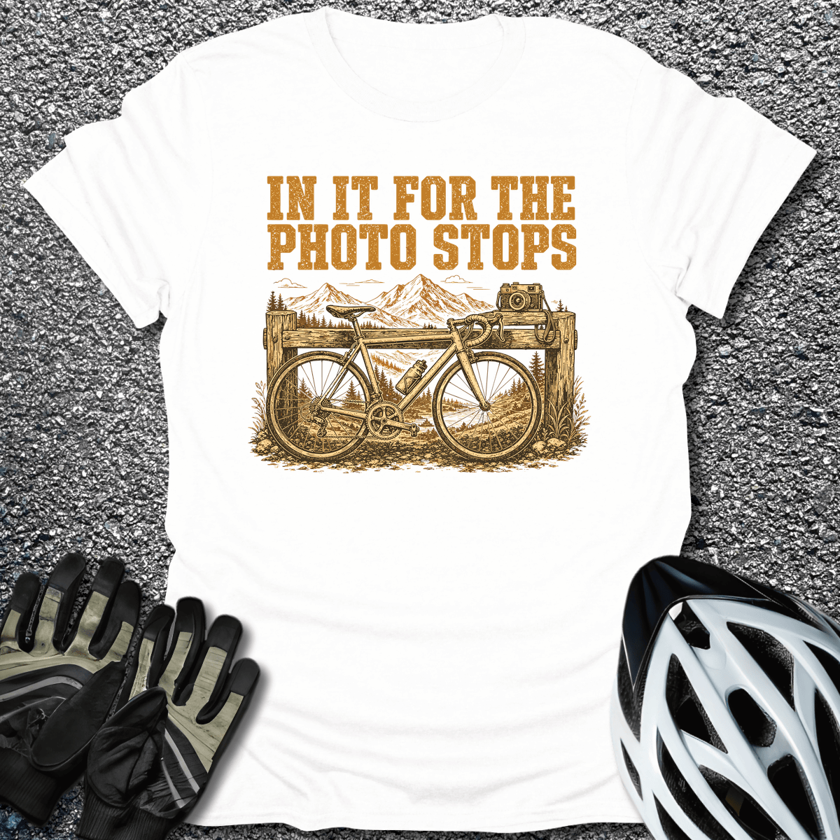 Photo Stops T-Shirt in White / S from CycleTees
