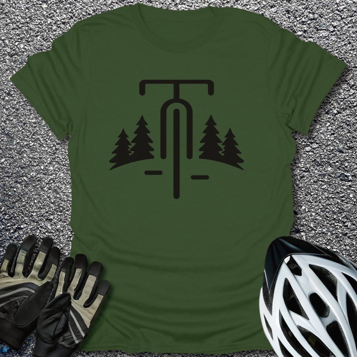 Pine Trail T-Shirt in Military Green / S from CycleTees