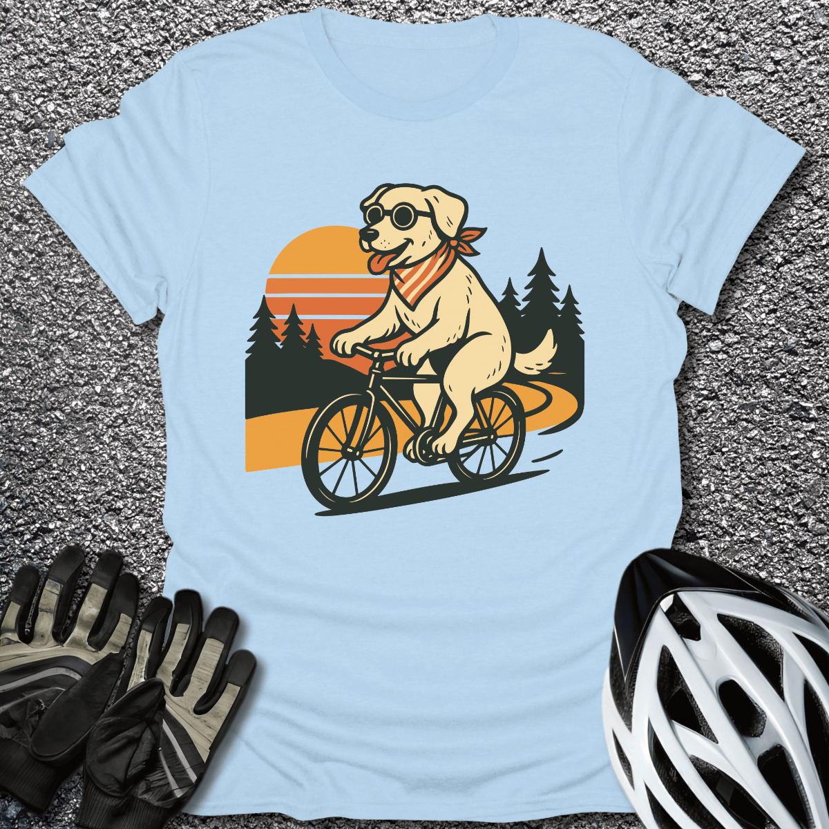 Pup on Wheels T-Shirt in Light Blue / S from CycleTees