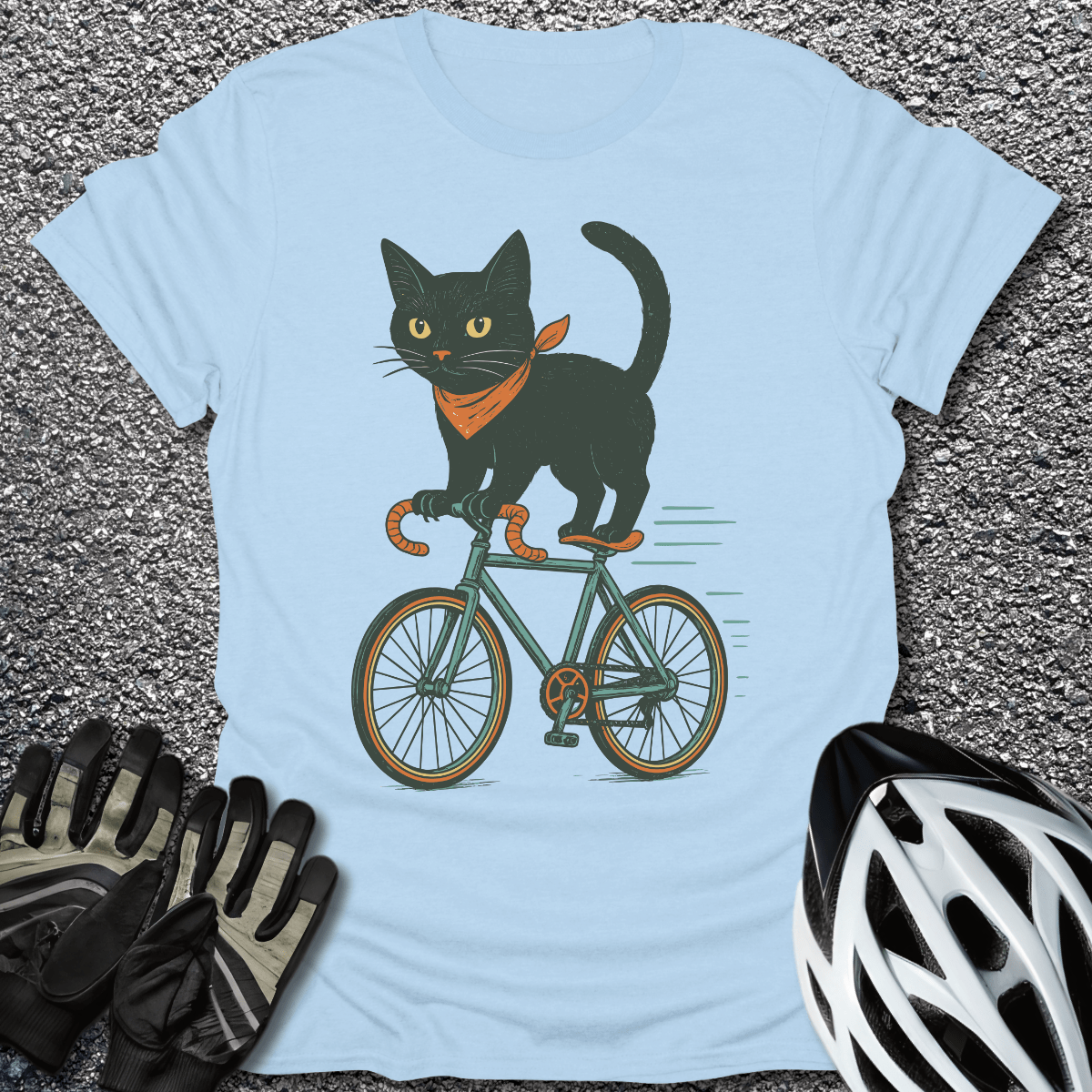 Purrfect Balance T-Shirt in Light Blue / S from CycleTees