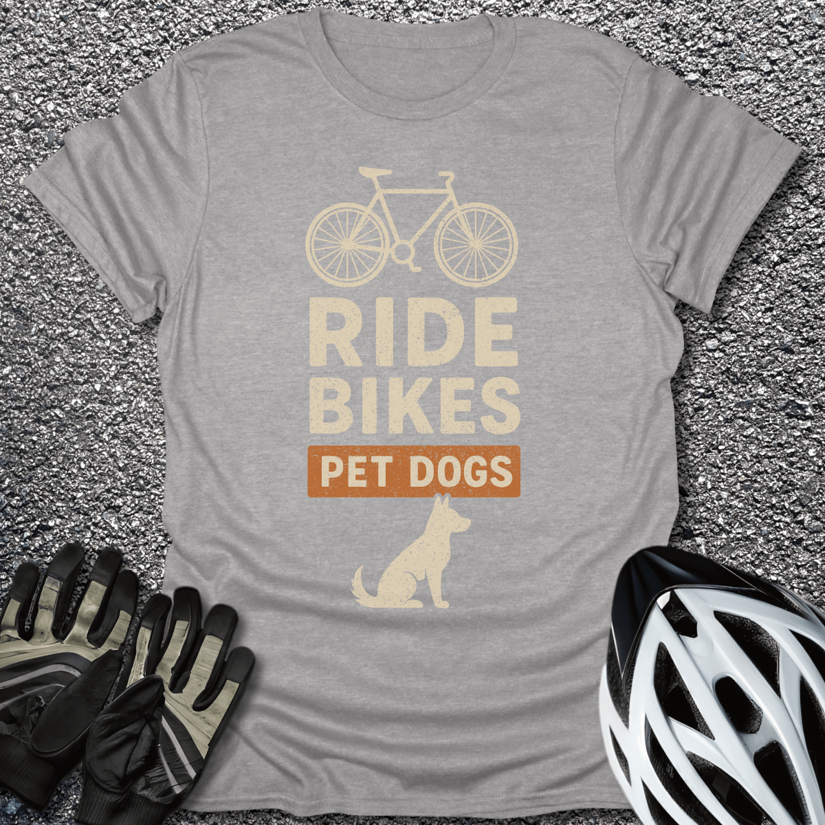 Ride Bikes Pet Dogs T-Shirt in Sport Grey / S from CycleTees