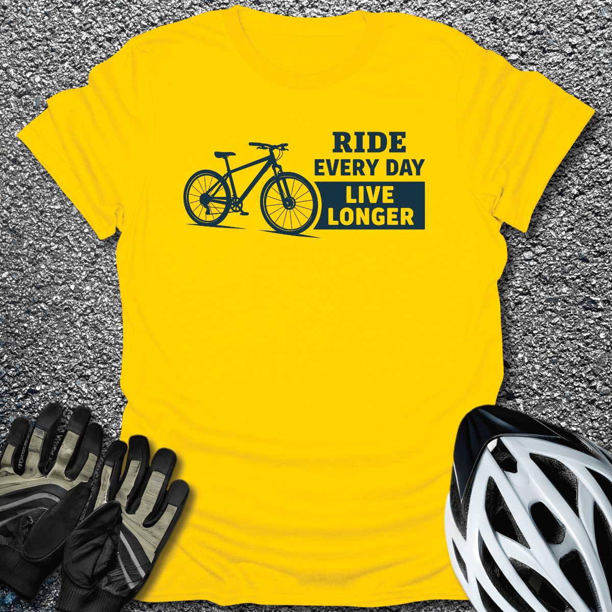 Ride Every Day T-Shirt in Daisy / S from CycleTees