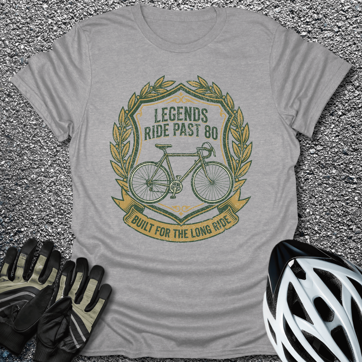 Ride Past 80 T-Shirt in Sport Grey / S from CycleTees