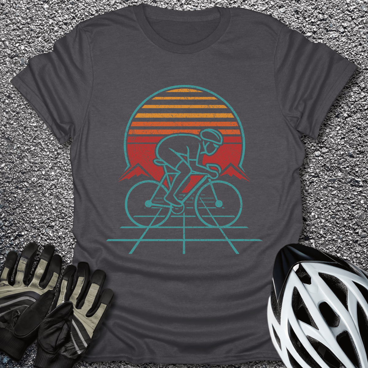 Ride the Sunset T-Shirt in Dark Heather / S from CycleTees