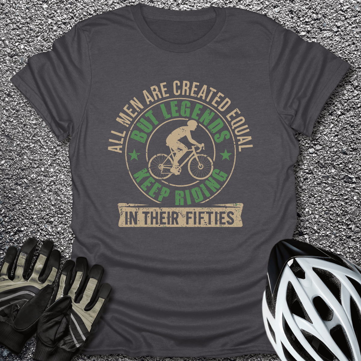 Riding in Their 50s T-Shirt in Dark Heather / S from CycleTees