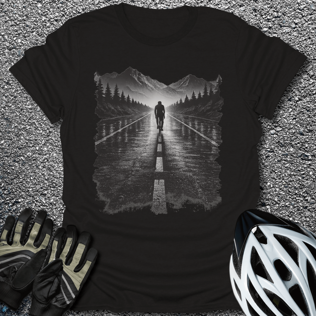Road Figure T-Shirt in Black / S from CycleTees