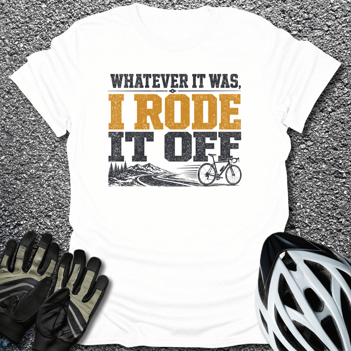 Rode It Off T-Shirt in White / S from CycleTees