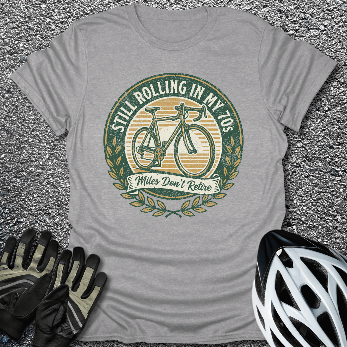 Rolling in My 70s T-Shirt in Sport Grey / S from CycleTees