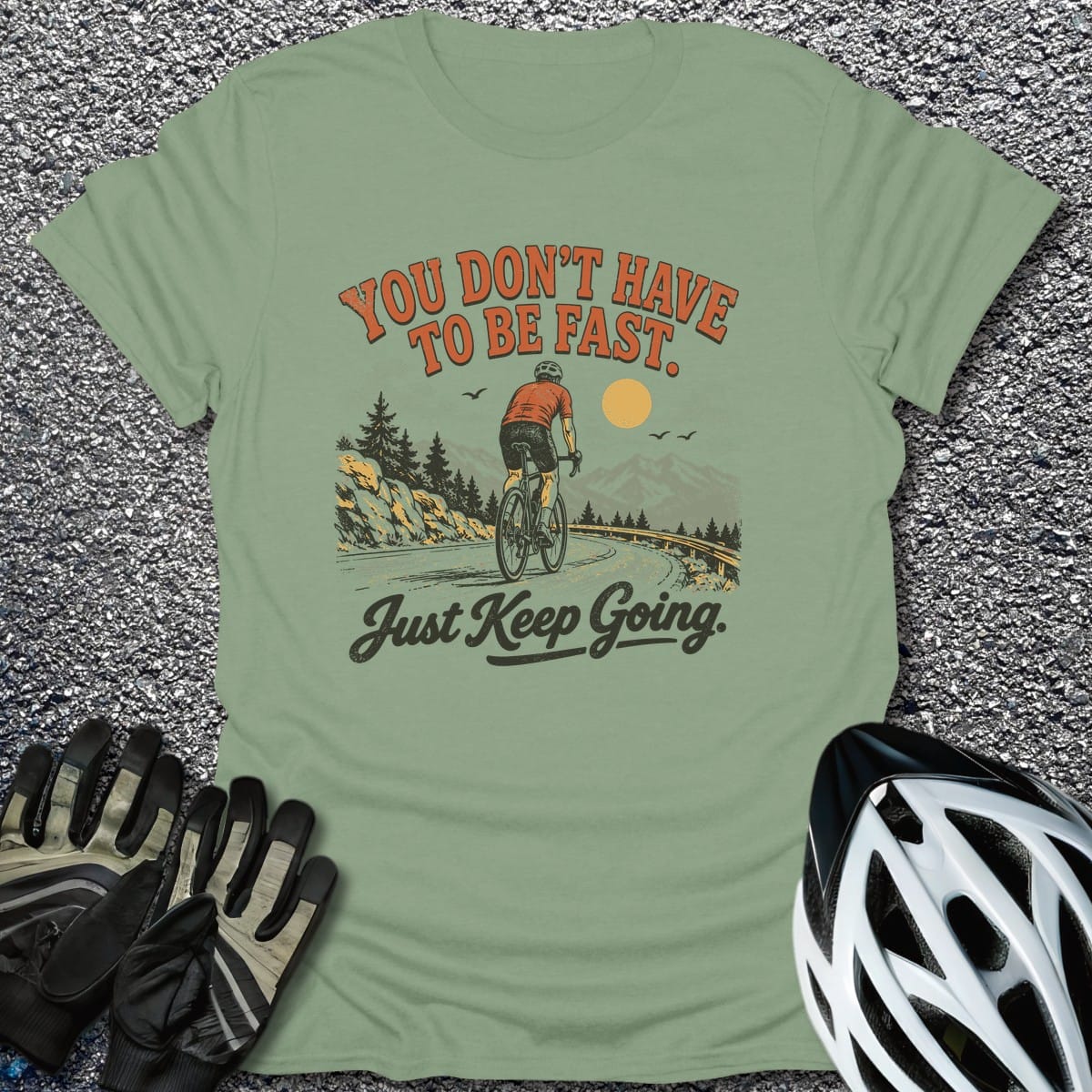 Steady Climb T-Shirt in Sage / S from CycleTees