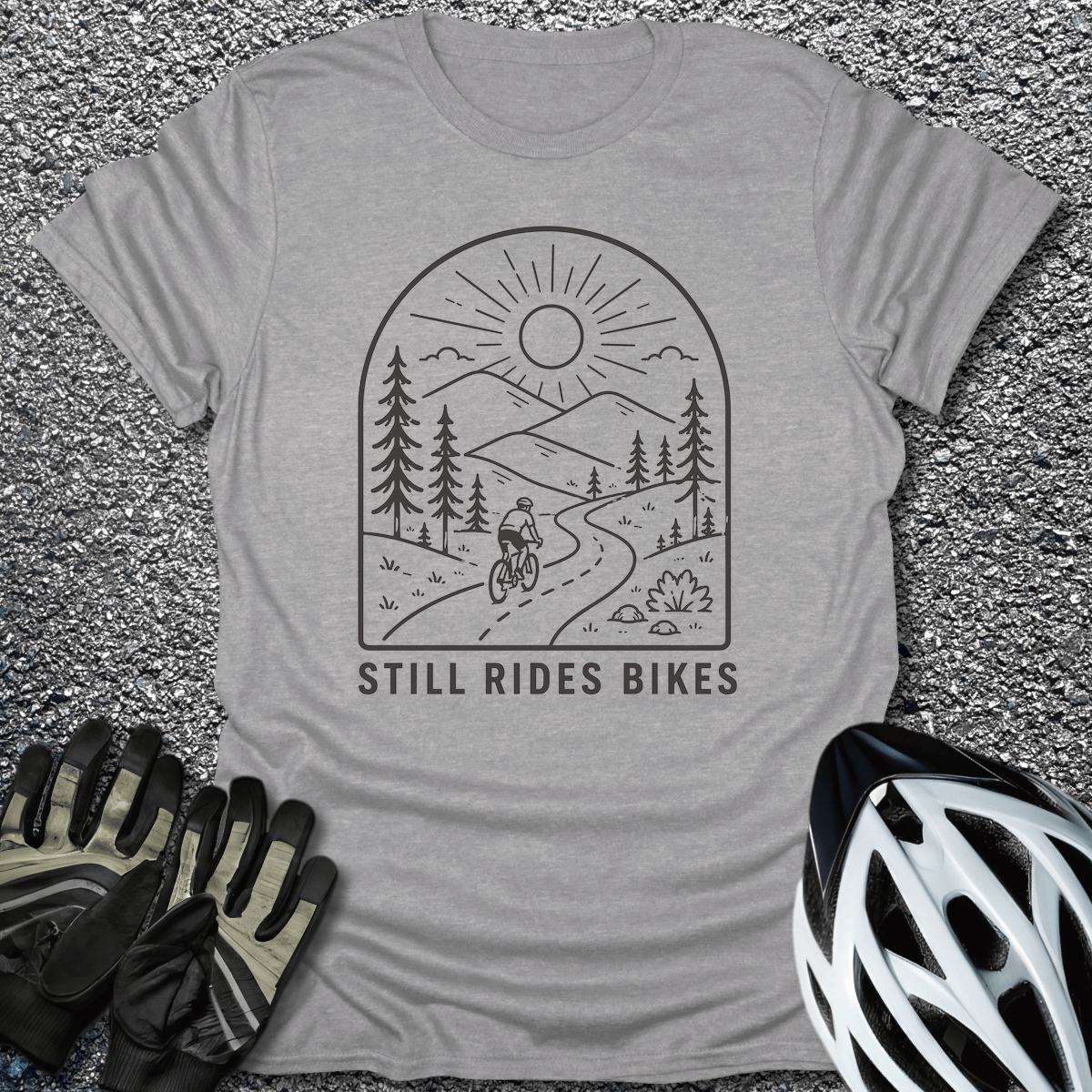 Still Rides Bikes T-Shirt in Sport Grey / S from CycleTees