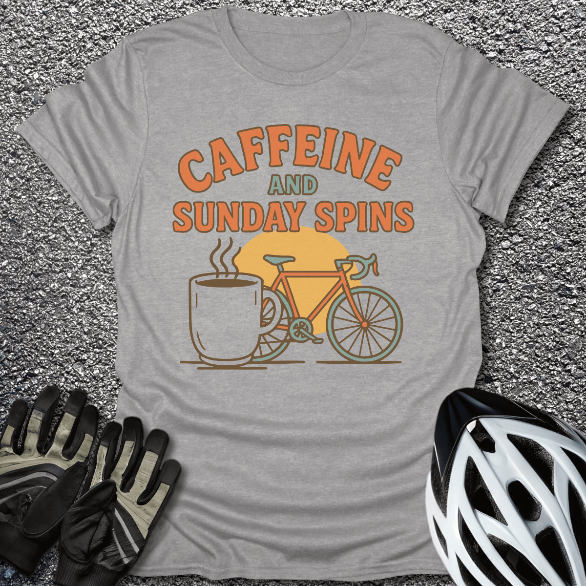 Sunday Spins T-Shirt in Sport Grey / S from CycleTees