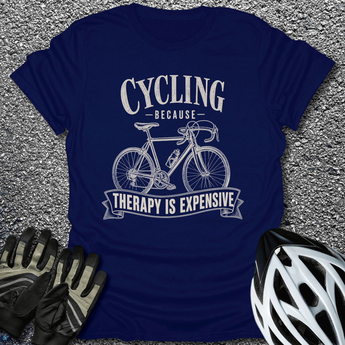 Therapy is Expensive T-Shirt in Navy / S from CycleTees